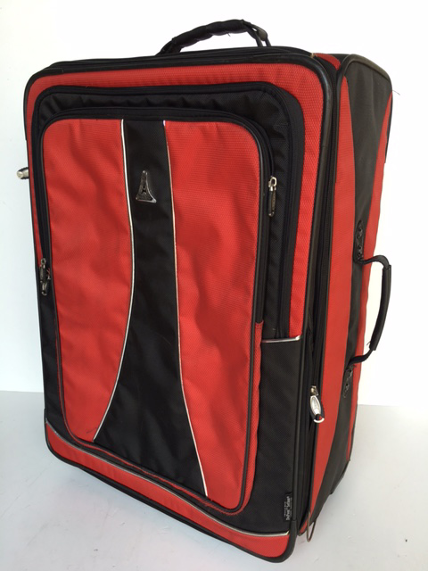 SUITCASE, Large Red and Black Soft Case